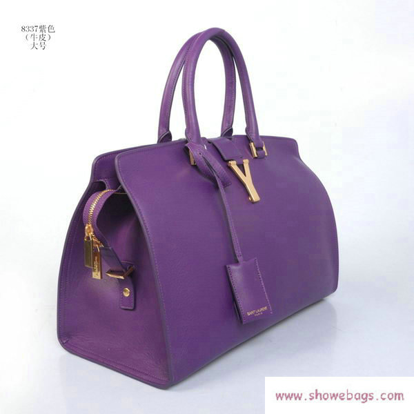 YSL cabas chyc medium bag calfskin leather 8837 purple